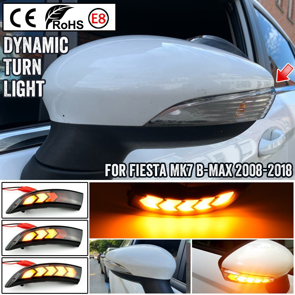 Dynamic Side Turn Signal Light for Ford Fiesta MK6 B-Max B232 2008-2017