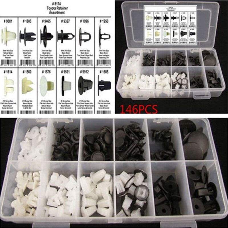 US STOCK 146PCS Fender Door Hood Bumper Clip Body Retainer Assortment v