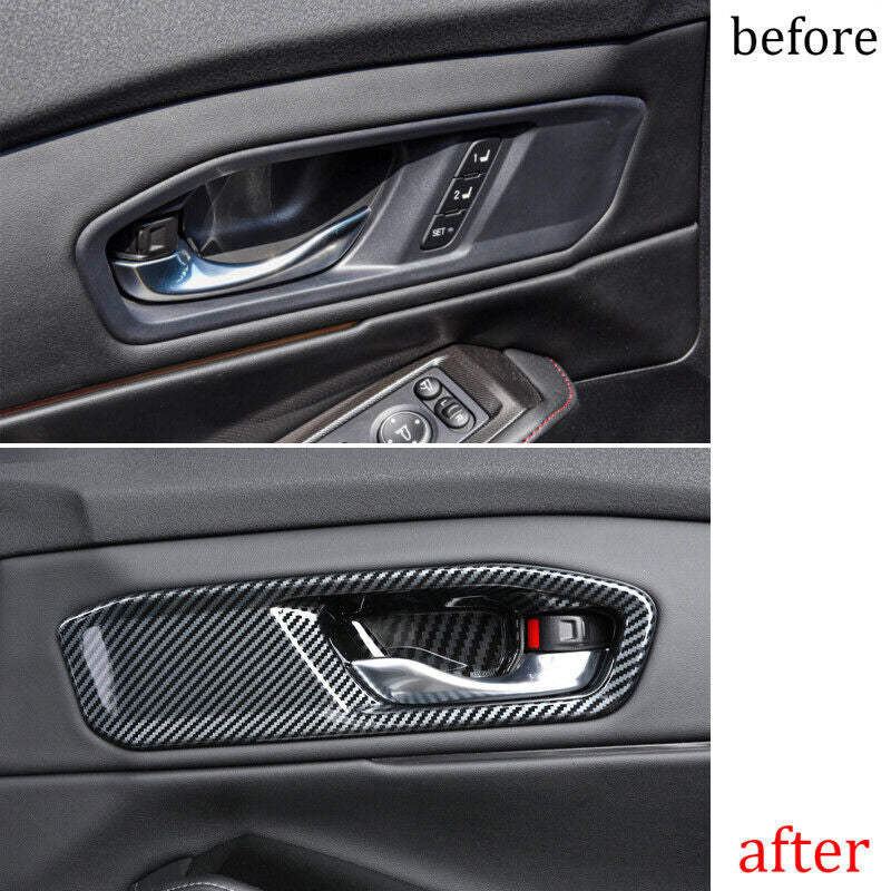 4Pcs Carbon Fiber Inner Door Handle Cover Trim 4pcs for Honda Accord 11th 2023+