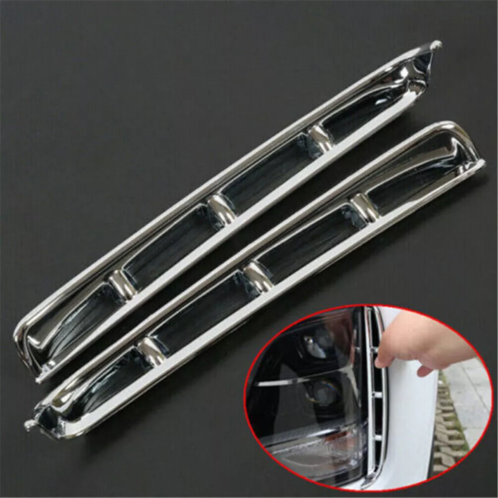 Front Bumper Fog Lamp Air Inlet Cover Chrome Trim for Hyundai Santa Fe 19-20