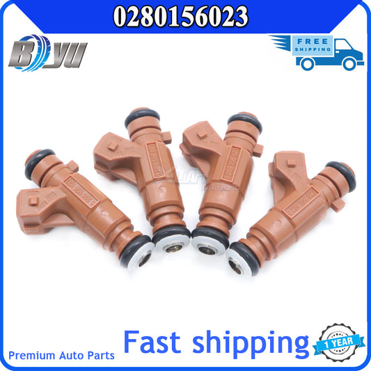 4-piece brand new fuel injector set 0280156023, suitable for Saab 9-3 9-5 2000-2009 L4 2.0L 2.3L... v