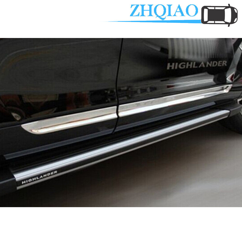 Chrome Side Body Door Sill Molding Trim Fit for Toyota Highlander 2008 2009 2010