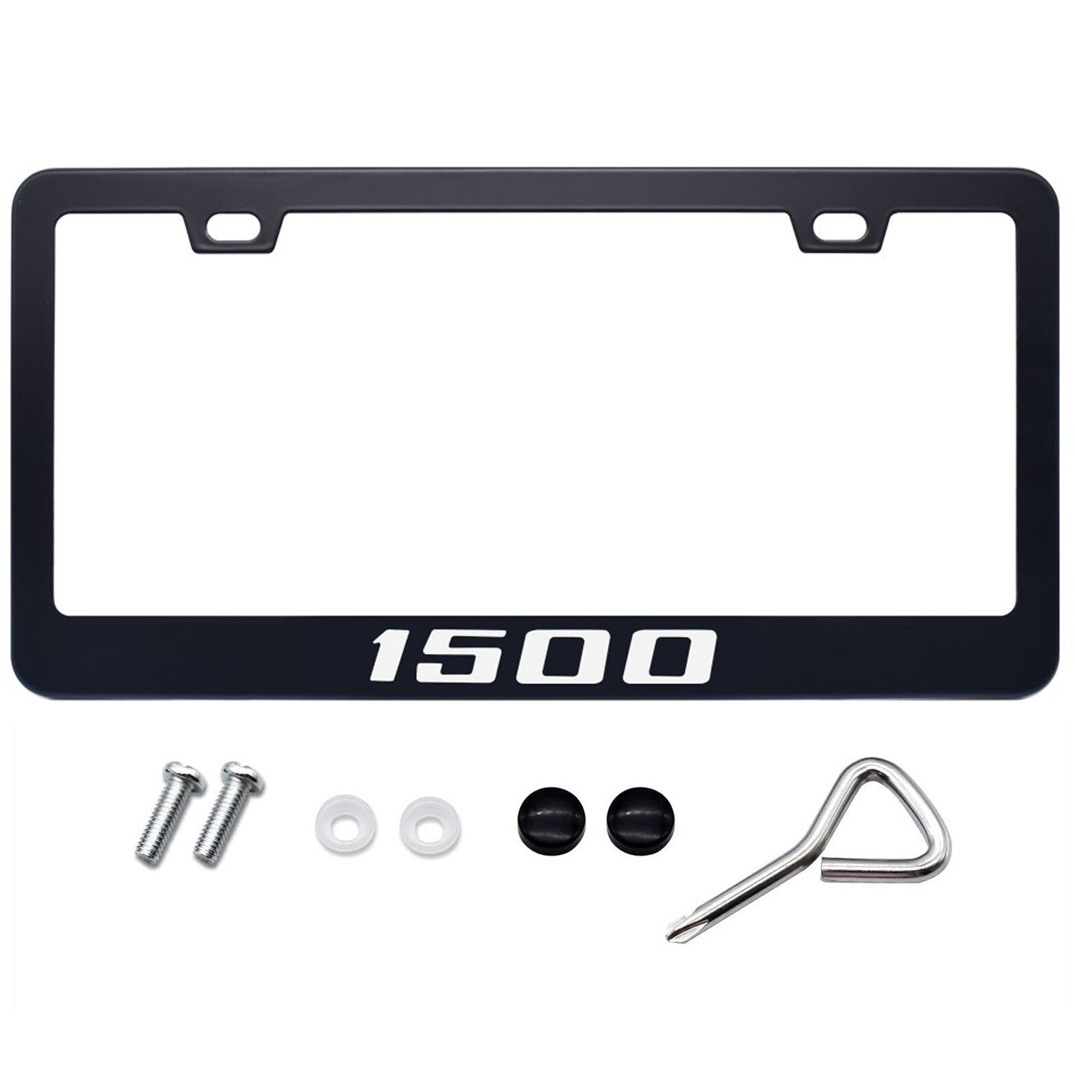 Metal Black License Number Tag Plate Frame Cover for Ram 1500 Cab Pickup
