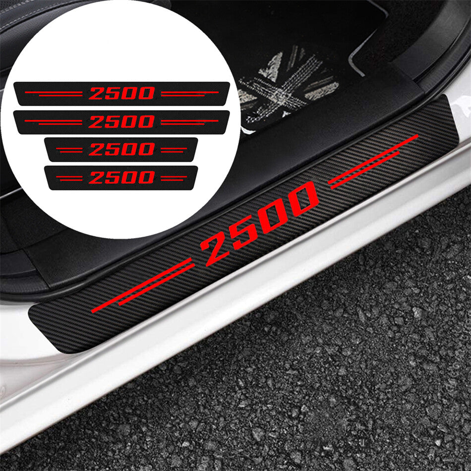 4x for Ram 2500 Cab Pickup Red Door Sill Scuffs Plate Protector Step Covers