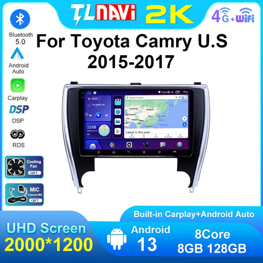 for Toyota for Camry 2015-2017 Stereo Car Radio CarPlay Multimedia Player GPS Screen