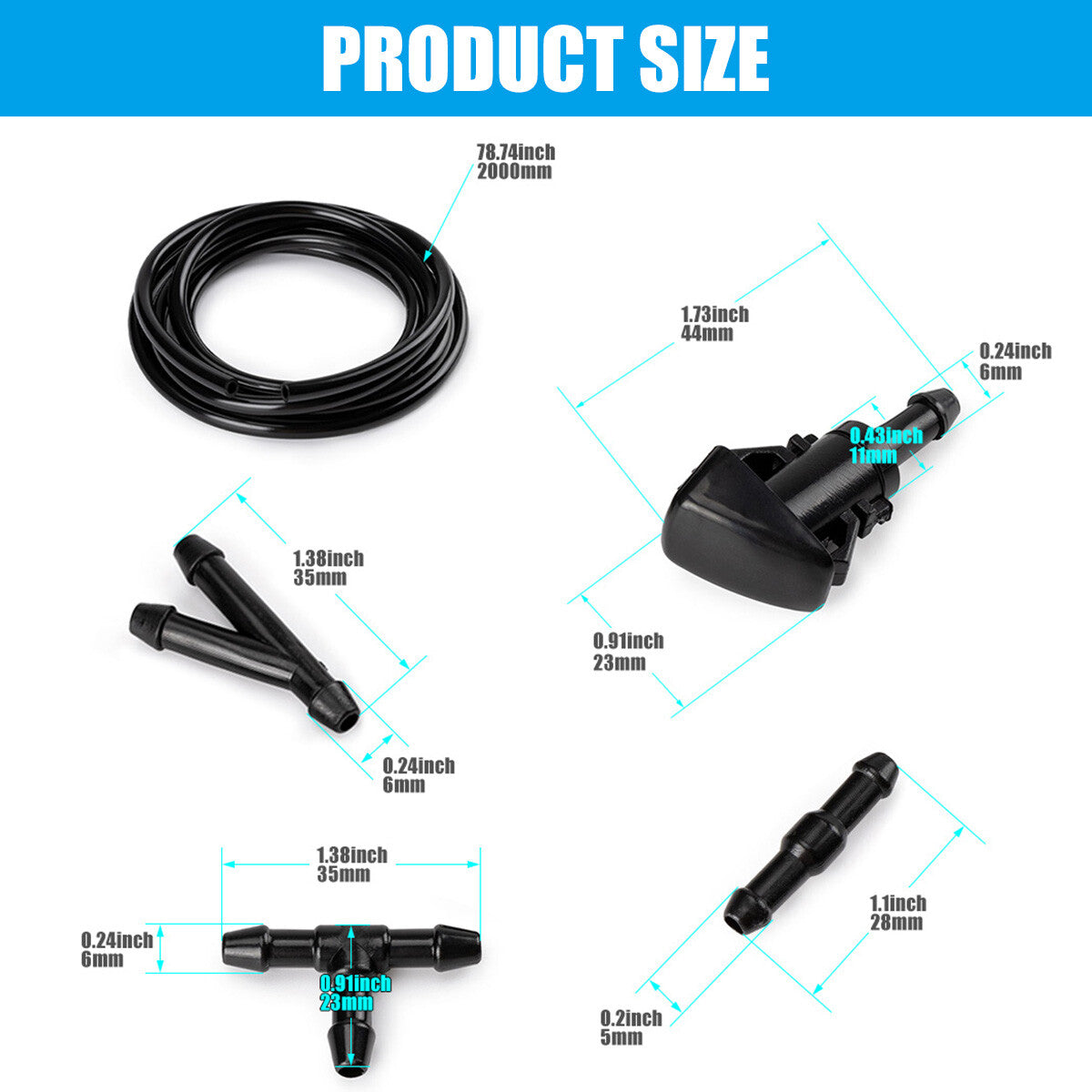 9-Pack Windshield Washer Spray Nozzles for Dodge , for Ram , for Jeep , and for Chrysler v