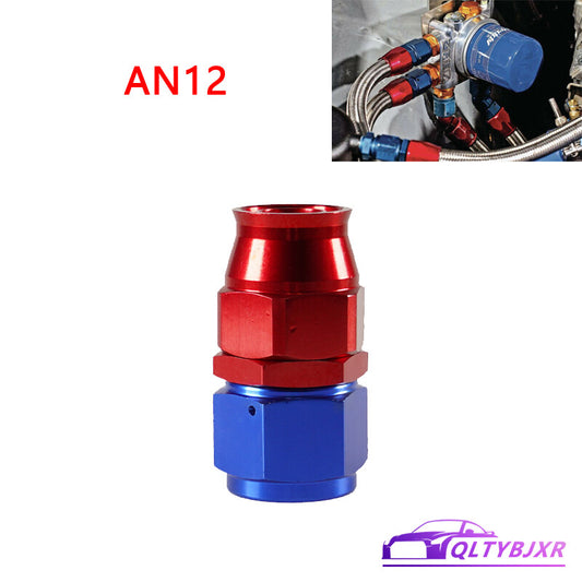 12AN PTFE Hose End Fittings Straight Aluminum Swivel AN12 For PTFE Hose Only Red