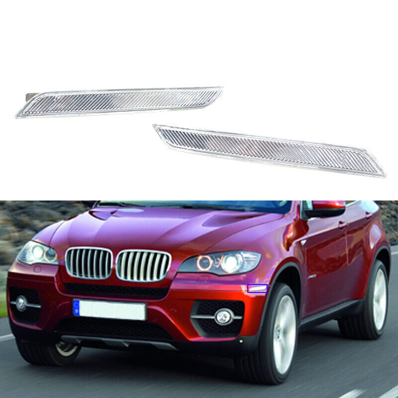 Pair for BMW X6 E71 E72 X5M 2008-2014 Front Bumper Side Marker Reflector Lights