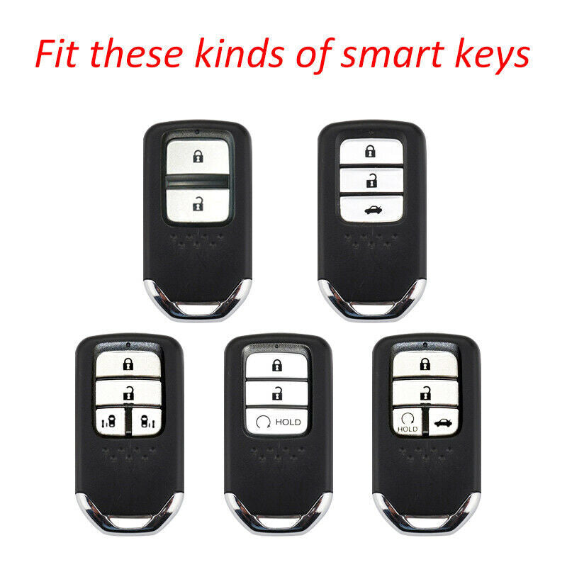 for Honda for Civic /Accord/HR-V/CR-V Silicone Carbon Fiber Car for Smart Key Case Cover