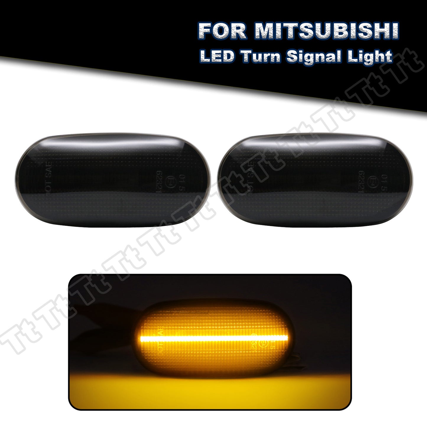 for Lancer Evo L200 Pajero LED Side Marker Signal Light Smoked - v