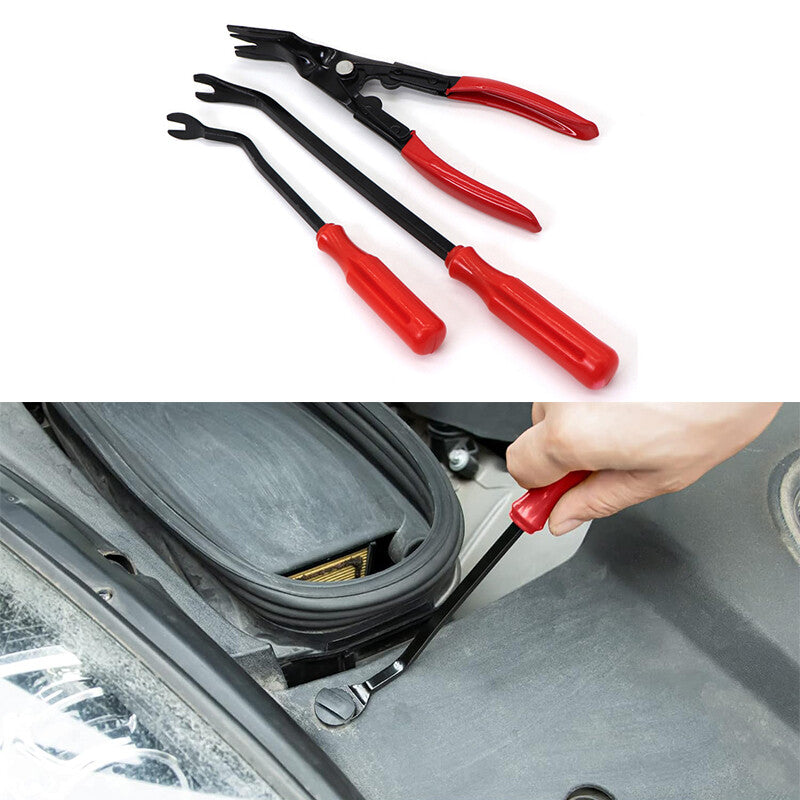 3Pcs Car Door Panel Remover Body Retainer Clip Set Trim Upholstery Pry Tool Red Q