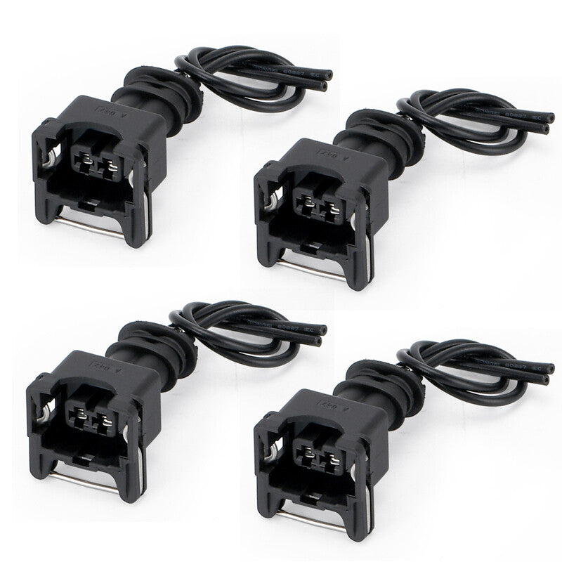4¡ÁFuel Injector Connector Wiring Plugs Clips Fit EV1 OBD1 Pigtail Cut Splice Kit v