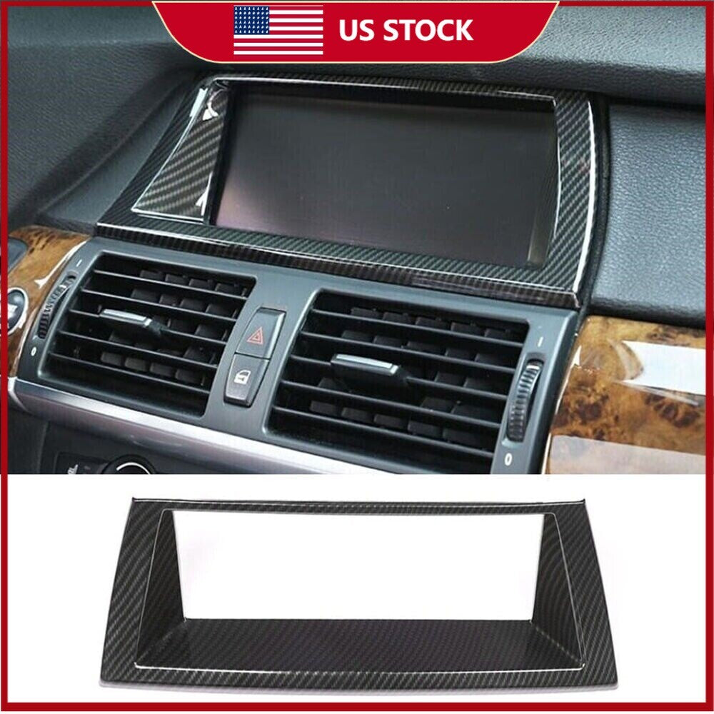 1x Carbon Fiber ABS GPS Navigation Panel Cover Trim For X5 E70 X6 E71 08-13 n
