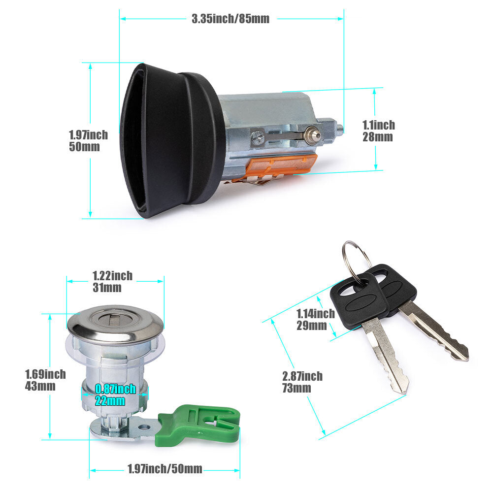 Similar to the ignition and door lock cylinder key for Econoline Van E150 E250 E350 - v