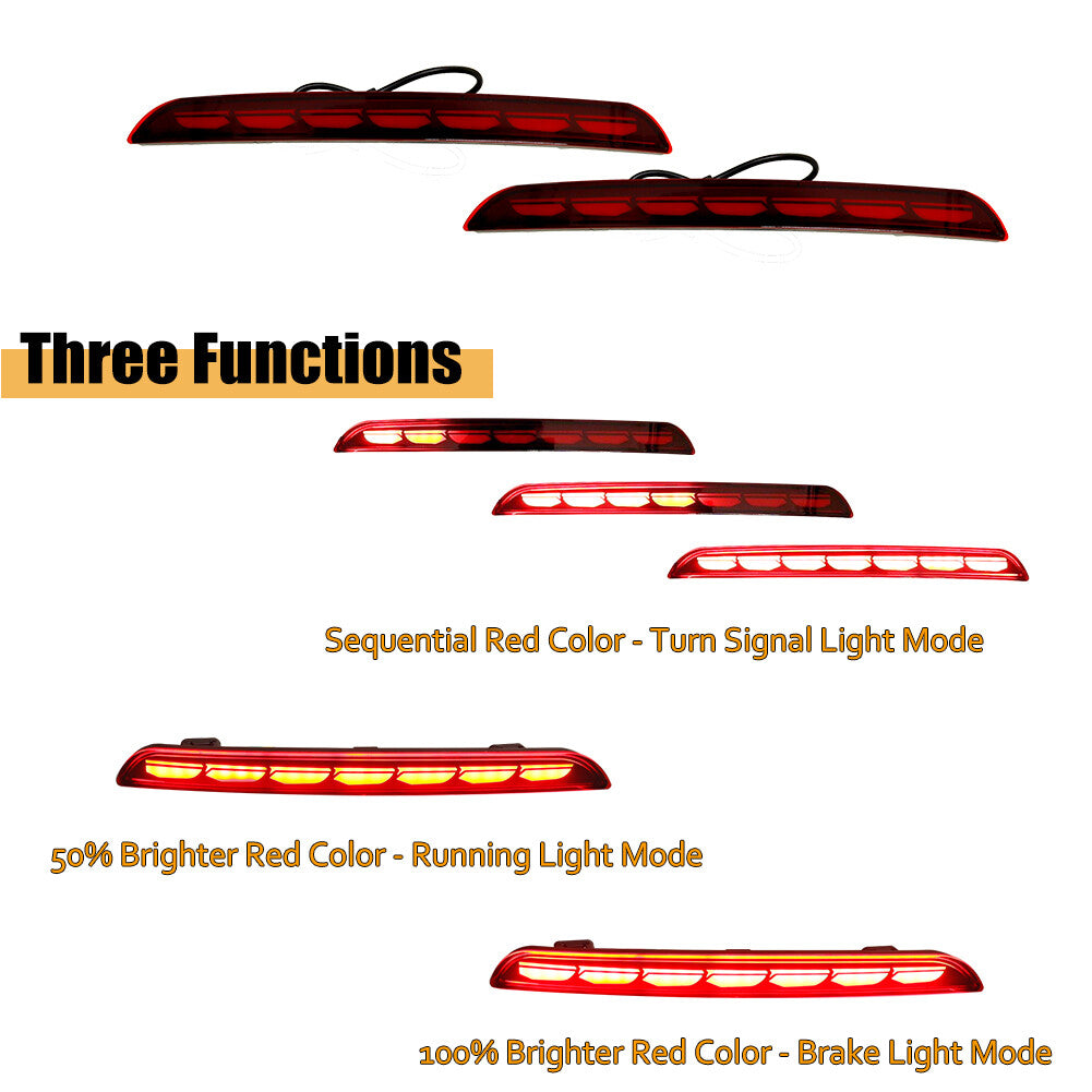 For 2022 and above for Honda for Civic Red Lens Rear Bumper Brake Turn Signal Tail Light - v