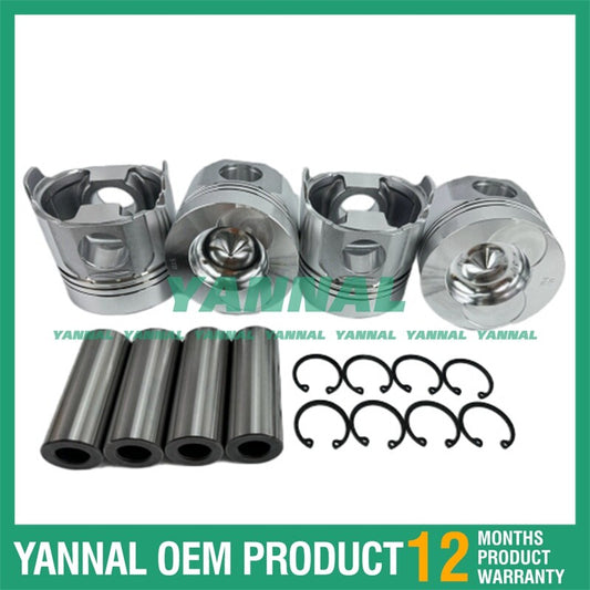 4-piece piston kit 100mm for Yanmar 4TN100 tracked excavator engine