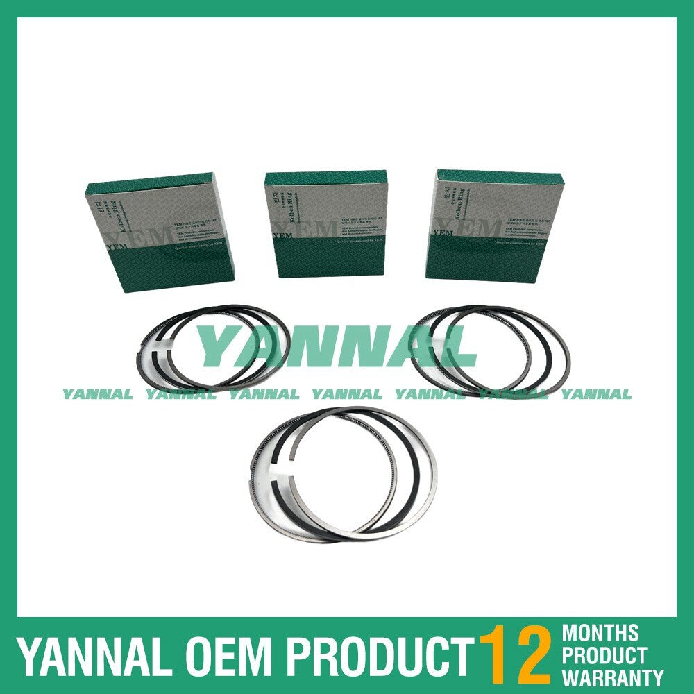 3 new K3D Piston Ring Kit STD for Mitsubishi Truck and Forklift Engine Parts