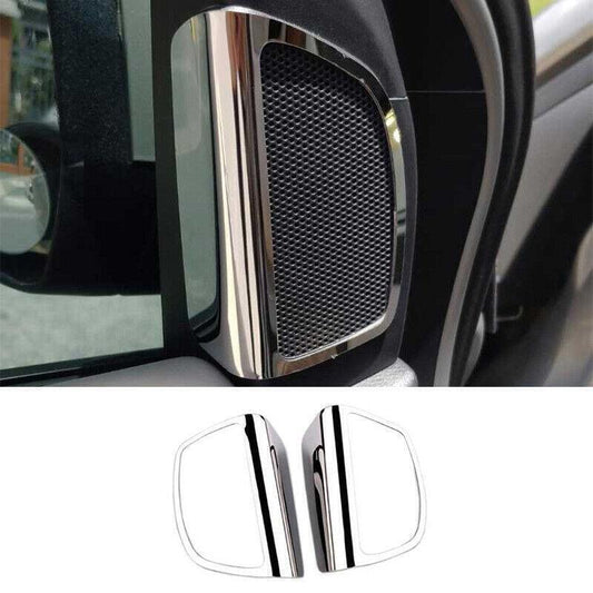 2X Chrome Steel A Pillar Speaker FrameMoulding Cover Trim for Ford Focus 12-2018