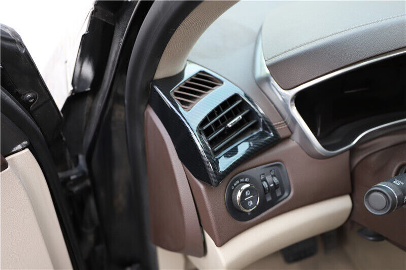 A Post Air Outlet Vent Cover Trim Fit for Cadillac SRX 10-15 Black Carbon Fiber