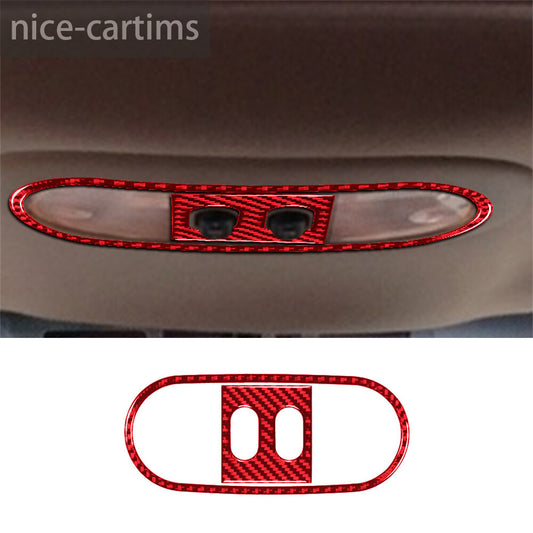 Red Carbon Fiber Roof Reading Light Lamp Panel Trim for Ford F-150 FX4 2004-2008