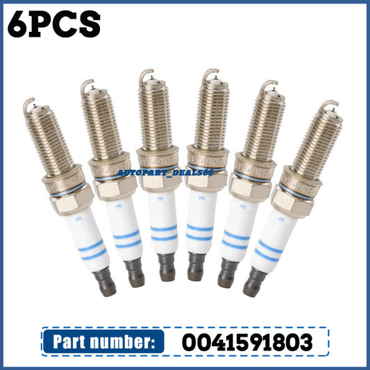 Set of 6 Spark Plugs for Mercedes Benz SLK250 C250 CLK350 0041591803 YR7MPP33 Q