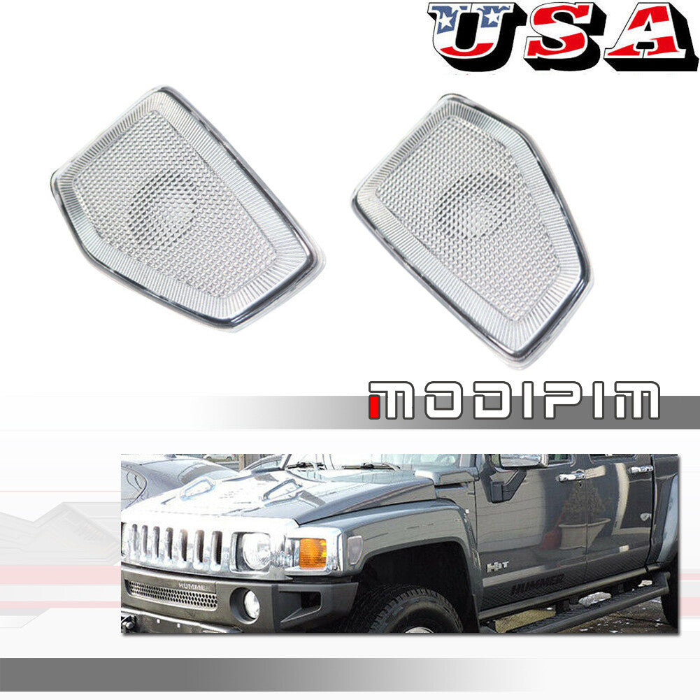 Transparent Front Bumper Side Marker Light Housing Protective Cover Set for 2006 - 2010 for HUMMER H3- v