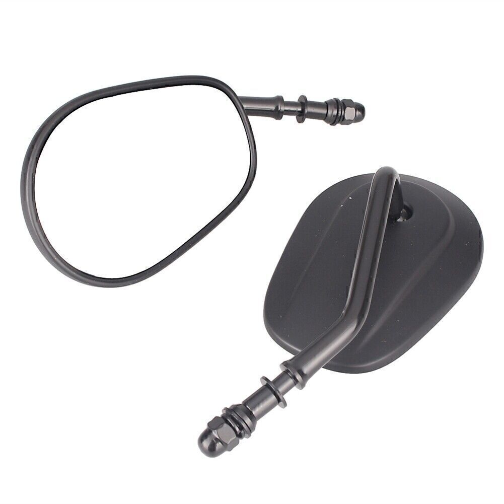 Pair Oval Universal Motorcycle Rear View Mirrors for Harley Street Bob FXDB Q