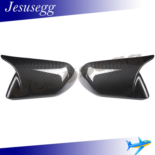 Carbon Fiber for Ford 15-22 for Mustang Horn Style Rearview Door Side Mirror Caps