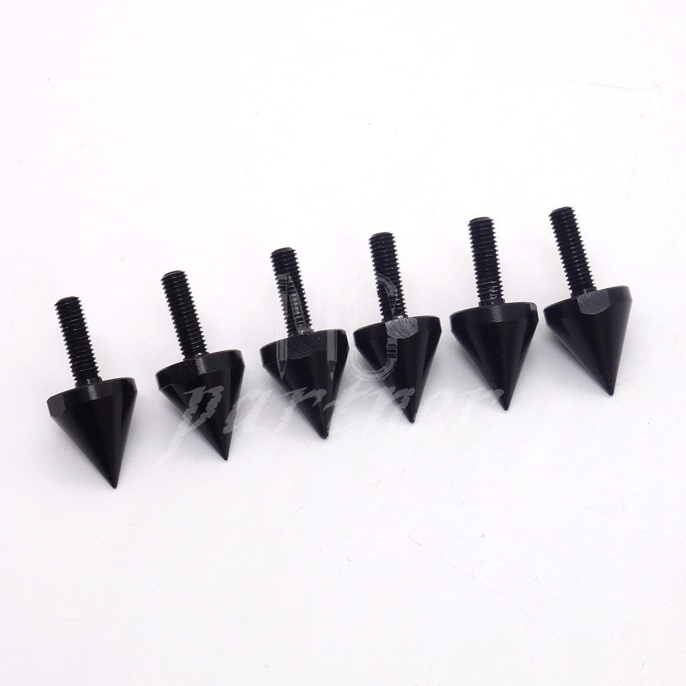 Motorcycle Black Aluminum Spike Bolts For Windscreen Fairings License Plate Bolt Q