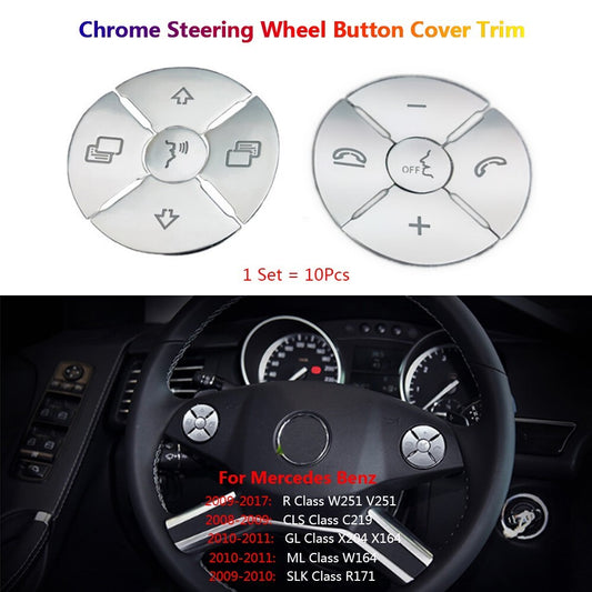 for Mercedes-Benz C219 W164 X204 R171 W251 Car Steering Wheel Switch Cover Trims