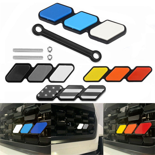 Tri color Front Grille Badge Emblem Car Decor for Toyota Tacoma TRD Accessories Q