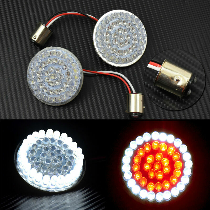 2'' Bullet Turn Signal White/Red LED Light w/ Somke Lens Cover Fit for Harley Q