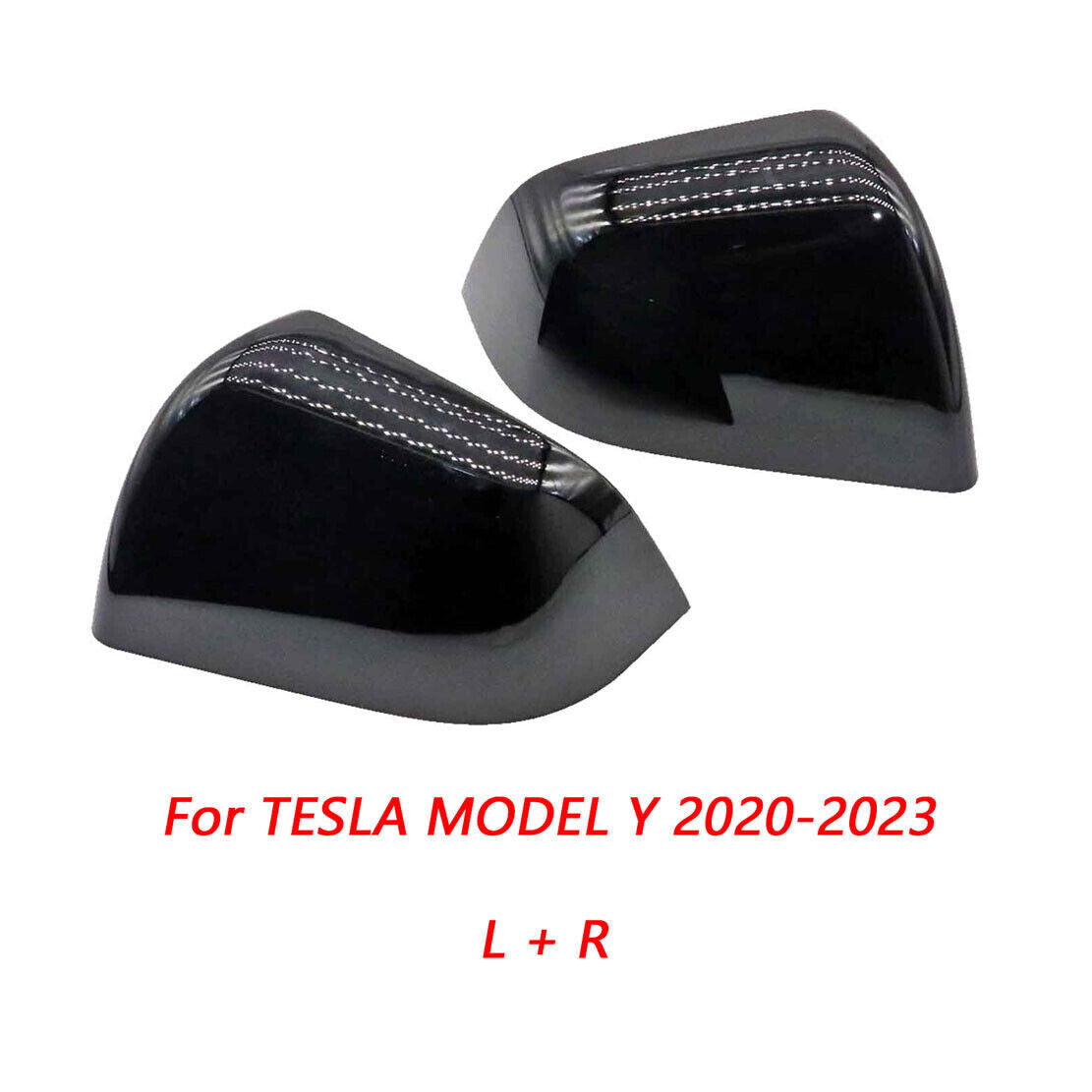 NEW Fit for Tesla for Model Y Pair Black Rear View Side Mirror Cover Cap Skull Cap