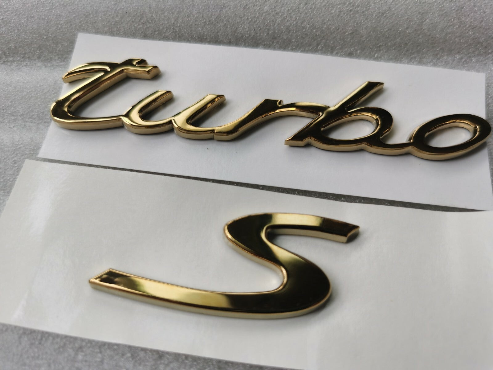 Turbo S Letter Golden Badge Emblem Sticker