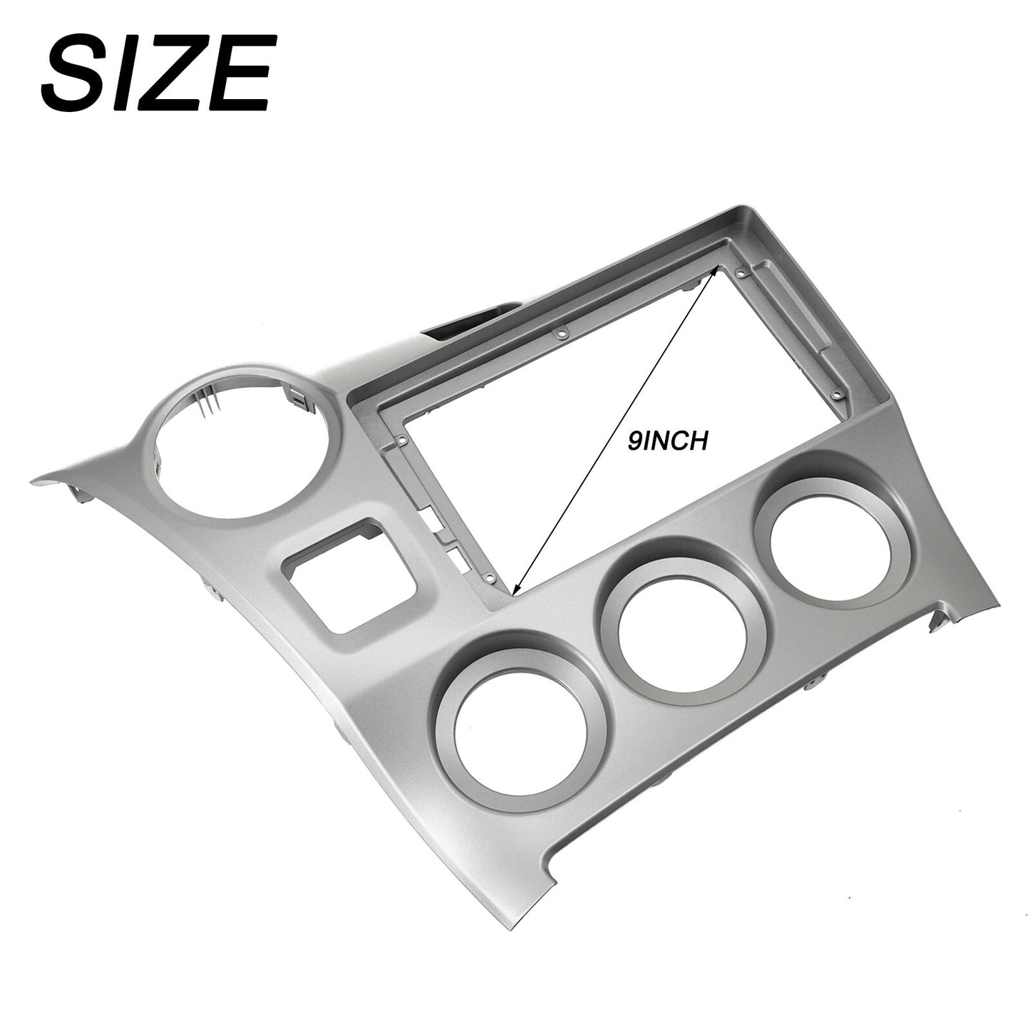 9-inch Car Radio Stereo Fascia Frame Panel Silver for Toyota For MATRIX 2009-14
