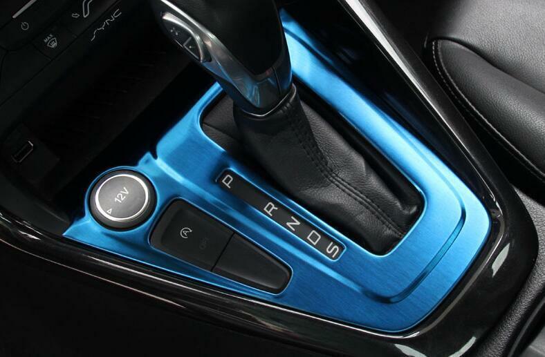 Blue Titanium Middle Console Gear Shift Panel Trim 1PCS for Ford Focus 2015-2018