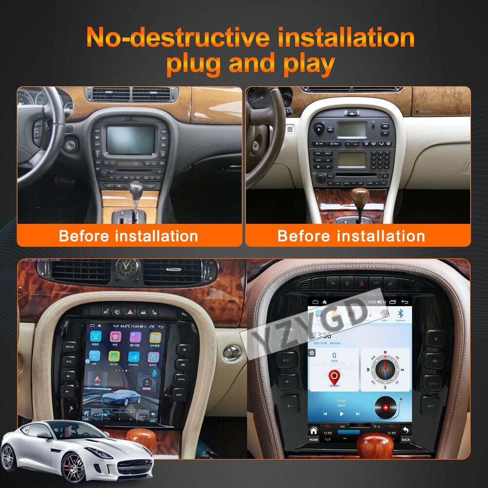 for Jaguar S-TYPE 2004 2005 CarPlay 2Din Car Radio Player Stereo Receiver Screen