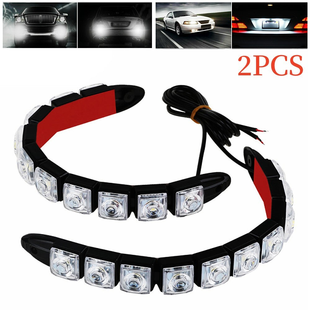 American 12V white 10 LED daytime running lights (DRL) for cars, including fog lights × 2- n