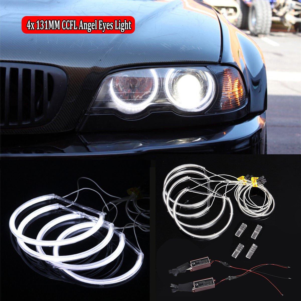 4 x 131 mm CCFL Halo Cotton LED Angel Eyes for BMW E36 E38 E39 E46 M3