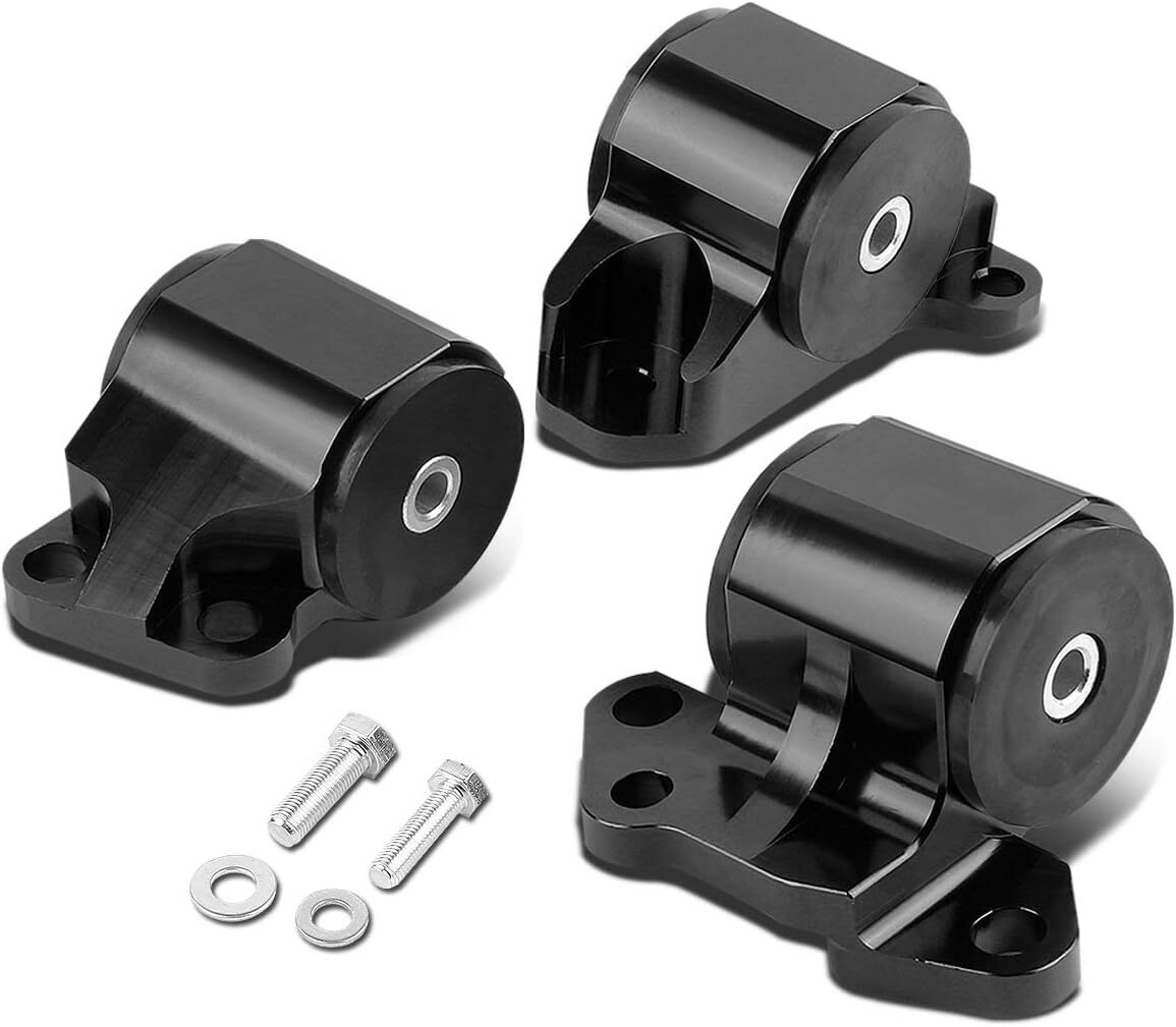 Aluminum 2 Bolt Engine Mount Kit for EG EH/DC D15/D16 B16/B18 Swap Motor Black