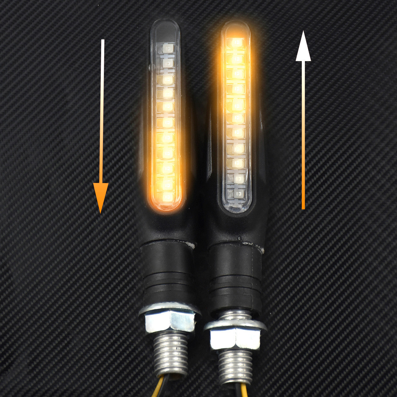 2pcs Motorcycle Flowing Bike LED Amber Turn Signal Light Indicator Blinker Lamp Q