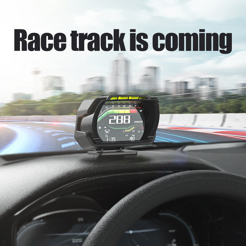 OBD2 GPS Car HUD Head Up Display Speedometer Water Oil Temp Turbo Speed Alarm Q