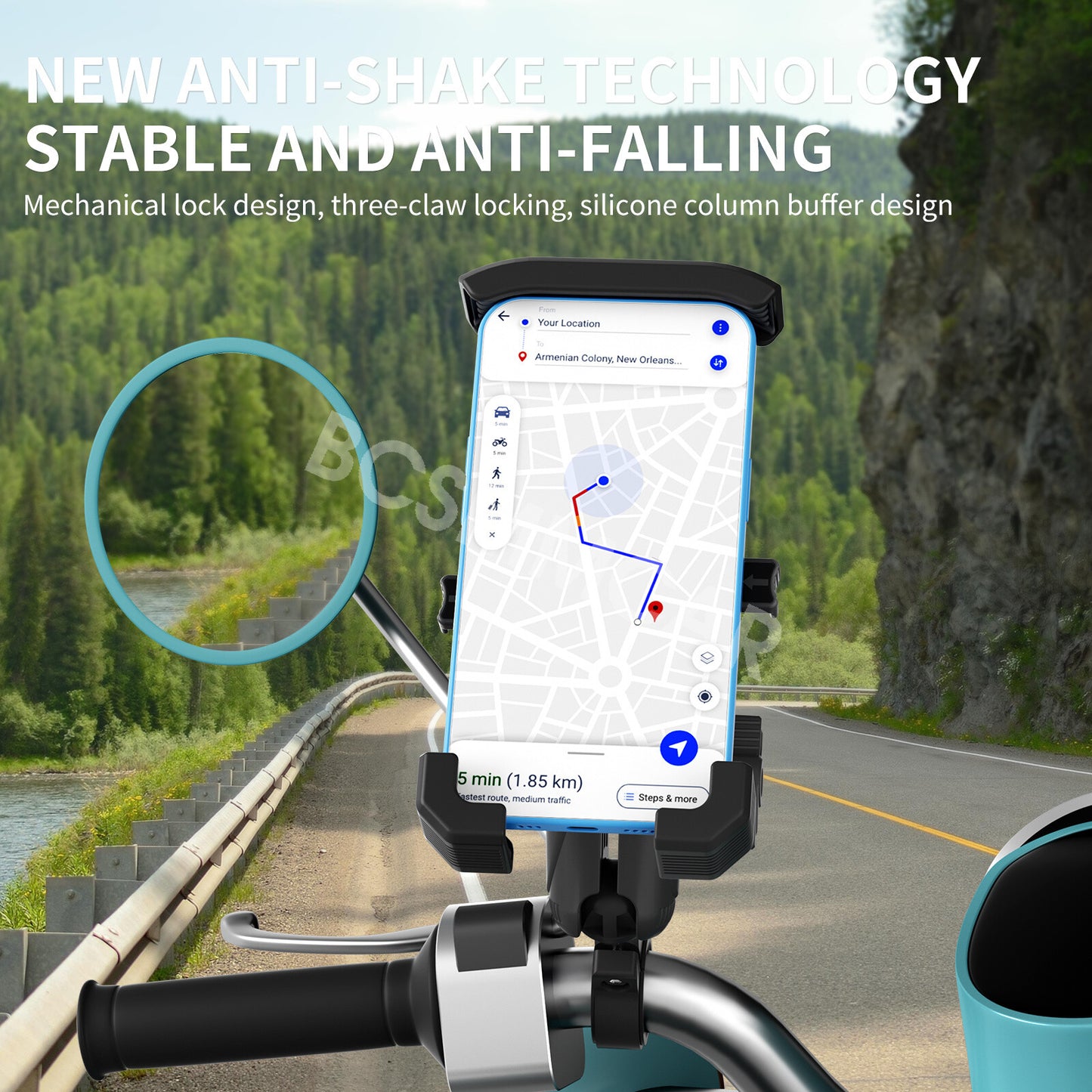 Motorcycle Handlebar Mobile Phone Holder Adjustable Accessories For Apple Iphone Q