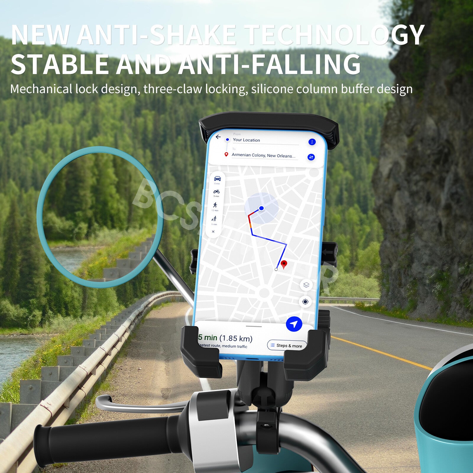 Motorcycle Handlebar Mobile Phone Holder Adjustable Accessories For Apple Iphone Q