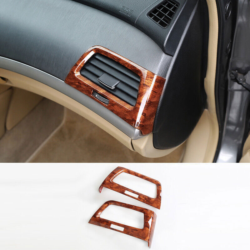 for Honda Accord 2008-2012 Wood Grain Dashboard LR Air Outlet Vent Frame Covers