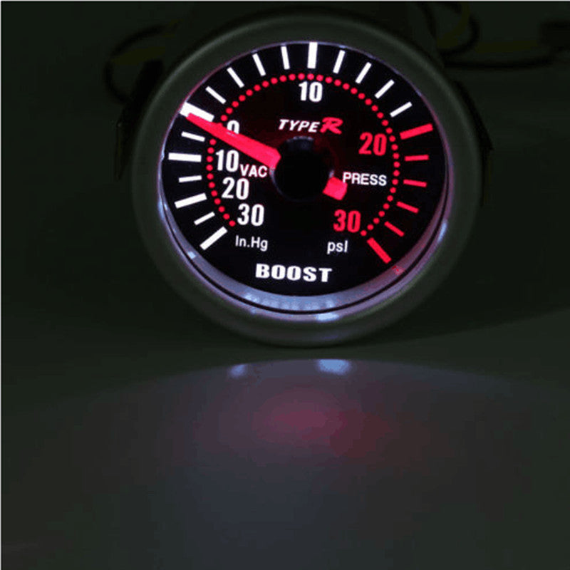 2In 52mm PSI Car LED Turbo Boost Pressure Gauge Needle Pointer Meter Smoke Lens