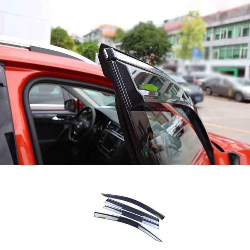 for Volkswagen for Tiguan 2017-2021 Side Window Visor Vent Deflector Black ABS 4PCS