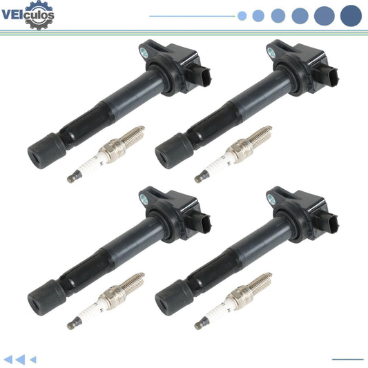 4x Ignition Coils UF629 + Iridium Spark Plug 97390 For 2009-2014 for Acura TSX 2.4L