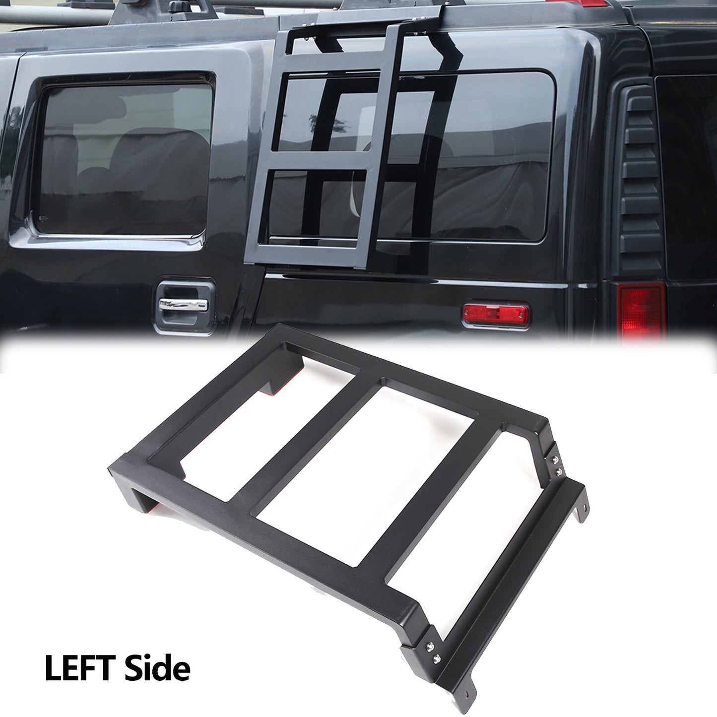 The extended climbing ladder and roof steps on the left rear window are suitable for the for Hummer H2 2003 - 09