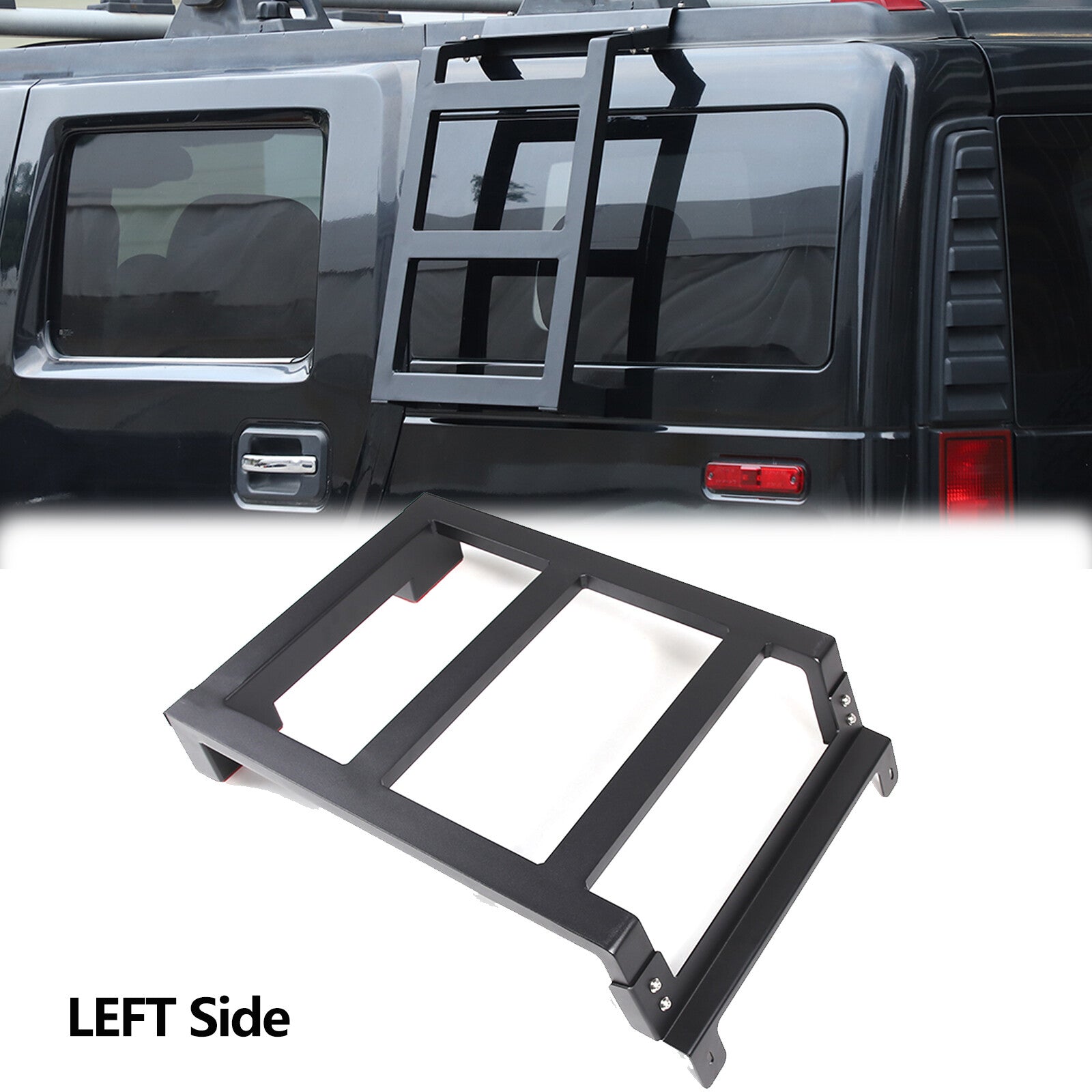 The extended climbing ladder and roof steps on the left rear window are suitable for the for Hummer H2 2003 - 09